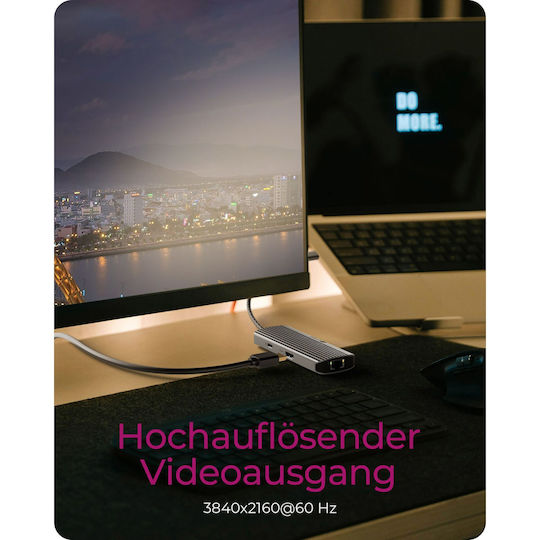 Icy Box USB-C Docking Station with HDMI 4K PD Ethernet Gray (IB-DK4034a-CPD)