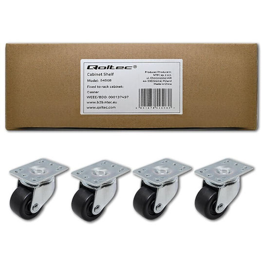 Qoltec Brakeless Wheel Set Rack Cabinets 4pcs