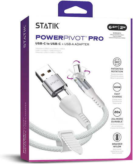 Statik USB to Type-C Cable Λευκό 2m