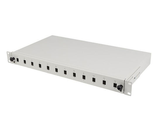 Lanberg Οπτικό Patch Panel για Rack 1U 19" 12 Θυρών Γκρι