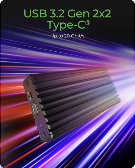 Icy Box External Case for Hard Drive M.2 PCI Express with Connection Type-C