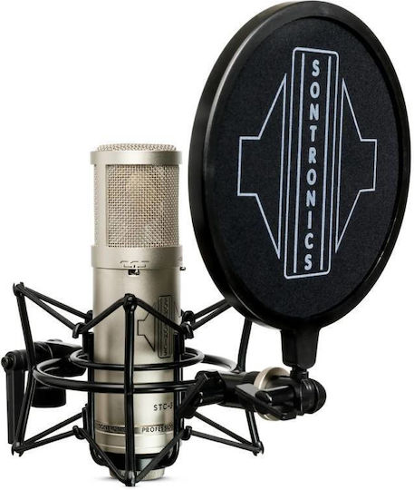 Sontronics STC-3X Pack Condenser Microphone XLR Shock Mounted for Vocals in Silver Color