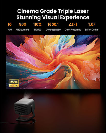 Jmgo N1S Mini 3D Projektor 3LCD Full HD Laser mit Wi-Fi und Eingebauten Lautsprechern Weiß