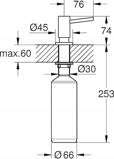 Grohe Dispenser Κουζίνας Πλαστικό Μαύρο 500ml