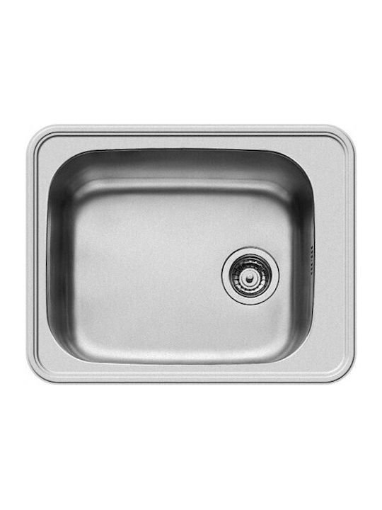 Pyramis Space Plus 1B Ένθετος Νεροχύτης Inox Σατινέ Μ61xΠ48cm Ασημί