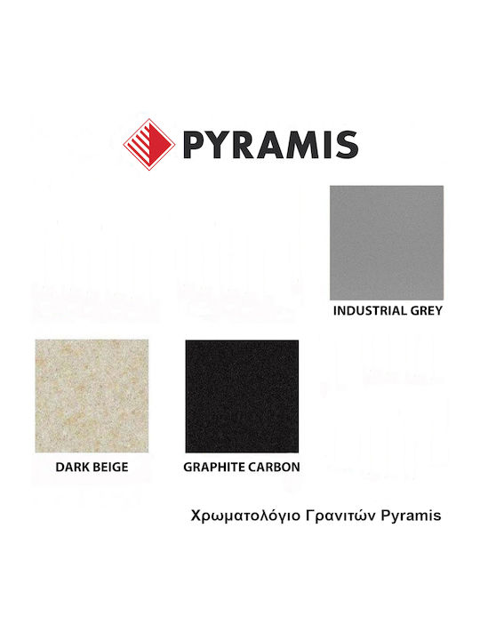 Pyramis Sparta 2B 070200901 Drop-In Spüle aus Verbundgranulat B78xT50cm Industrial Grey