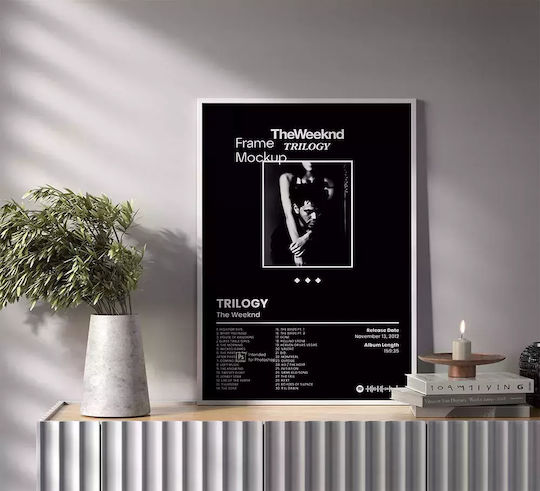 Плакат Музика Weeknd Trilogy Ms096 21см X 30см Премиум Черна Дървена Рамка