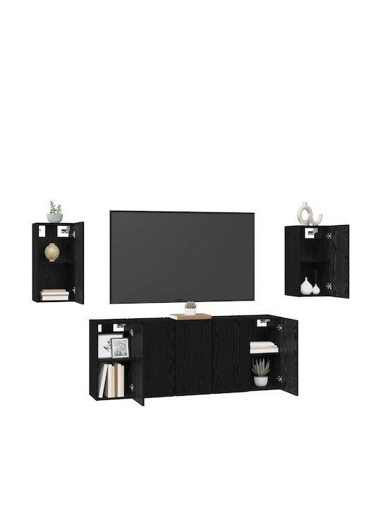 Living Room TV Unit Black Oak L30.5xW30xH60cm