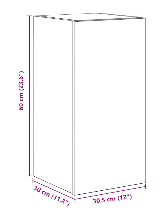 Животно помещение ТВ единица Black Oak Д80xШ30xВ30.5бр