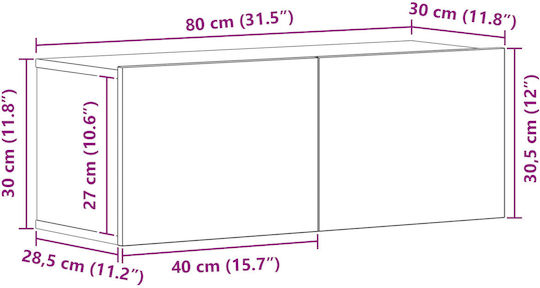 Животно помещение ТВ единица Black Oak Д80xШ30xВ30.5бр