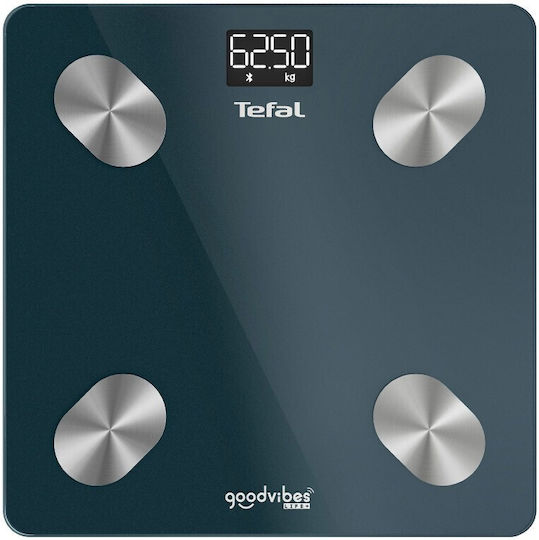 Tefal Goodvibes Life+ Smart Bathroom Scale with Body Fat Counter & Bluetooth Blue