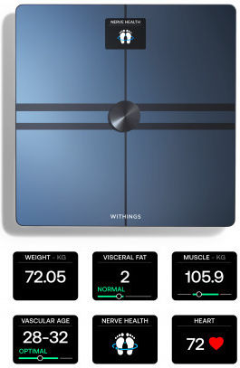 Withings Smart Bathroom Scale with Body Fat Counter Black 13700546708012