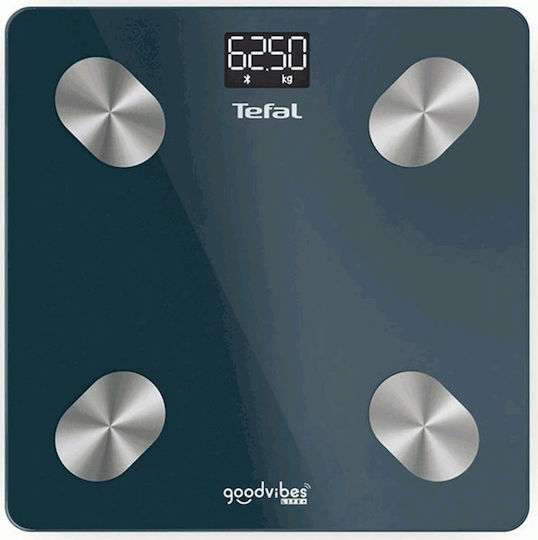 Tefal Goodvibes Life+ Smart Bathroom Scale with Body Fat Counter & Bluetooth Blue