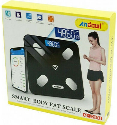 Andowl Q-D001 S Smart Bathroom Scale with Body Fat Counter Black