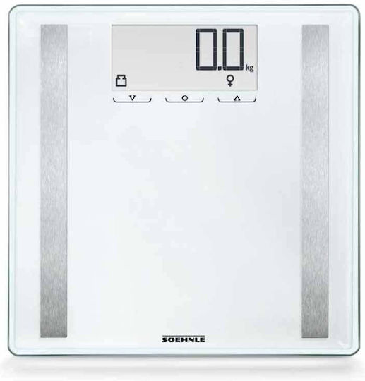 Soehnle Shape Sense Control 200 Digital Badezimmerwaage mit Körperfettmessung in Weiß Farbe