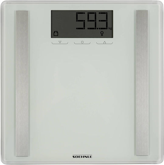 Soehnle Shape Sense Control 200 Digital Badezimmerwaage mit Körperfettmessung in Weiß Farbe
