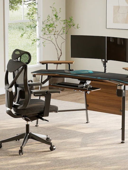 Eureka Ergonomic Καρέκλα Γραφείου με Ρυθμιζόμενα Μπράτσα Μαύρο
