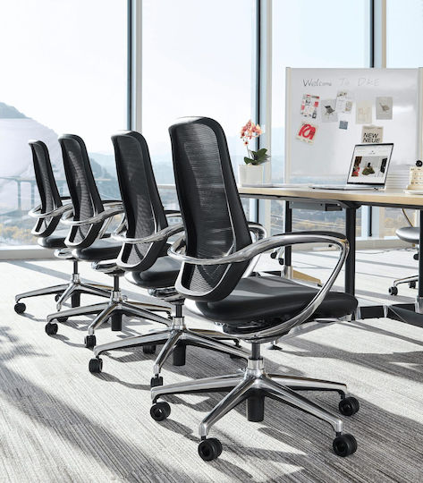 ErgoAction Princess Glossy Bürostuhl mit Neigen Schwarz