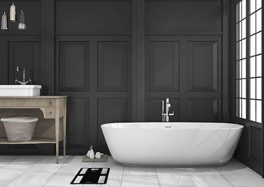 Terraillon Web Coach Move Bluetooth Smart Badezimmerwaage mit Körperfettmessung & Bluetooth in Schwarz Farbe