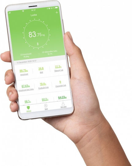 Concept Smart Badezimmerwaage 180kg mit Körperfettmessung Wi-Fi & Bluetooth Weiße VO4000