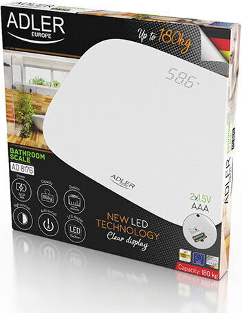 Adler Ψηφιακή Ζυγαριά 180kg Λευκή AD 8176
