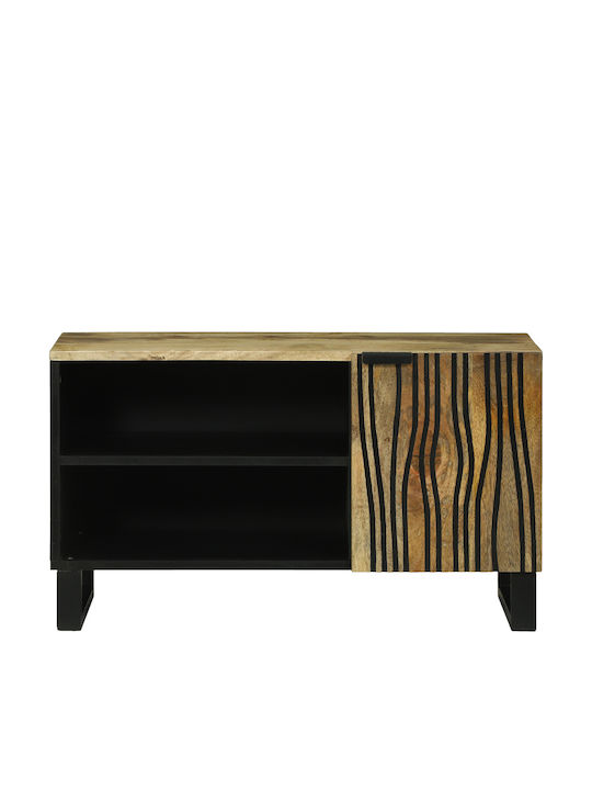 TV Stand Made of Metal & Solid Wood Brown L80xD31.5xH46cm