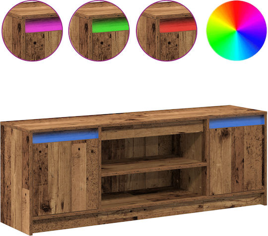 Έπιπλο TV Επιδαπέδιο με Φωτισμό Led Καφέ 139.5x34x50εκ. Έπιπλο TV Επιδαπέδιο με Φωτισμό Led Καφέ 139.5x34x50εκ.