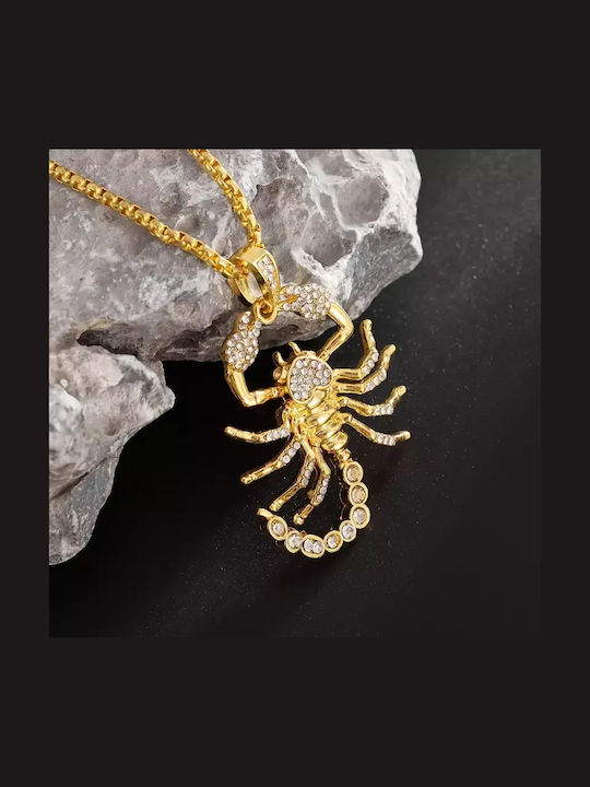 Trendy Zircon Gold Plated Scorpion Pendant Gold