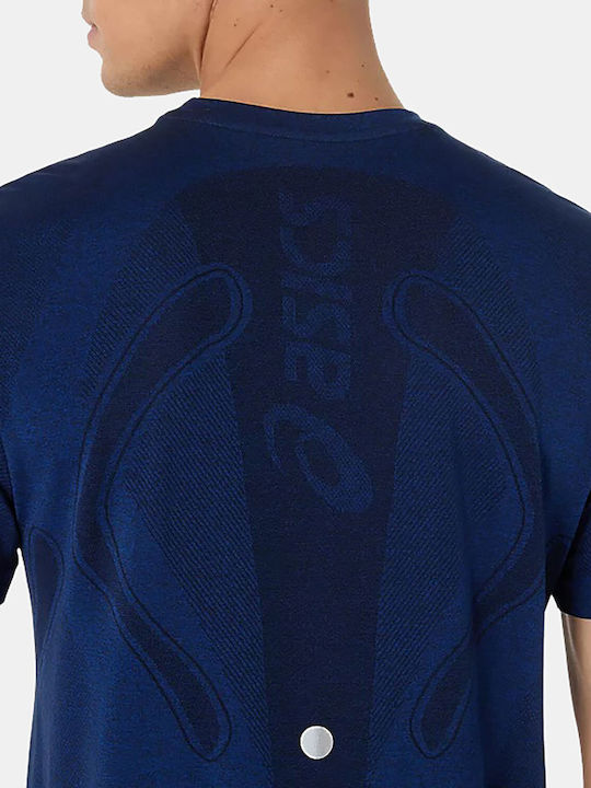 Road Seamless Athletic T-shirt Navy Blue