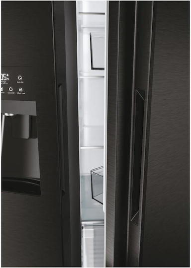 Haier Side-by-Side Kühlschrank 511Es NoFrost H177.5xB90.8xT65.9cm. Schwarz HSR5918DIPB