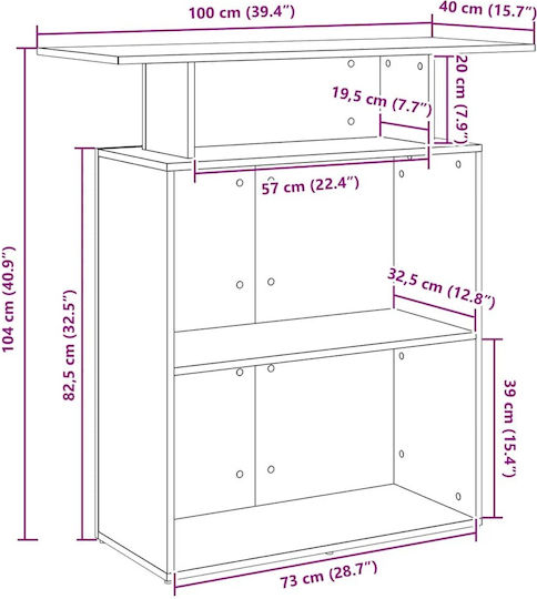 vidaXL Office Reception L100xW40xH104cm