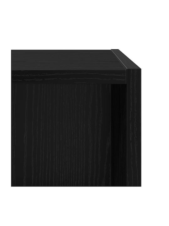 Ράφι Τοίχου Μαύρος Δρυς 37x37x72εκ.
