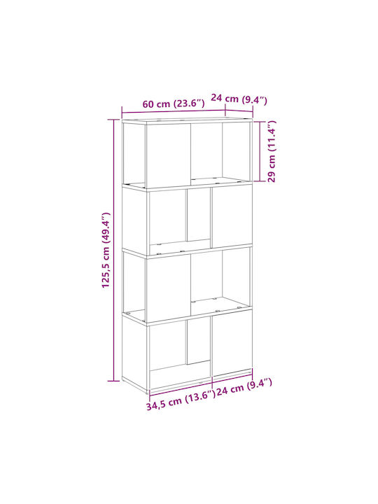 Bibliothek Alt Holz 60x24x124cm