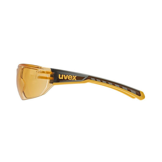 Uvex Cycling Glasses with Orange Frame & Dark Lenses