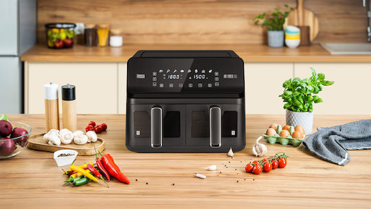 Teesa Air Fryer with Double Detachable Bucket 8lt Black TSA8089
