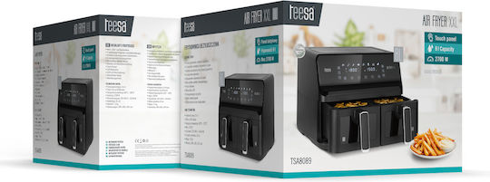 Teesa Air Fryer with Double Detachable Bucket 8lt Black TSA8089