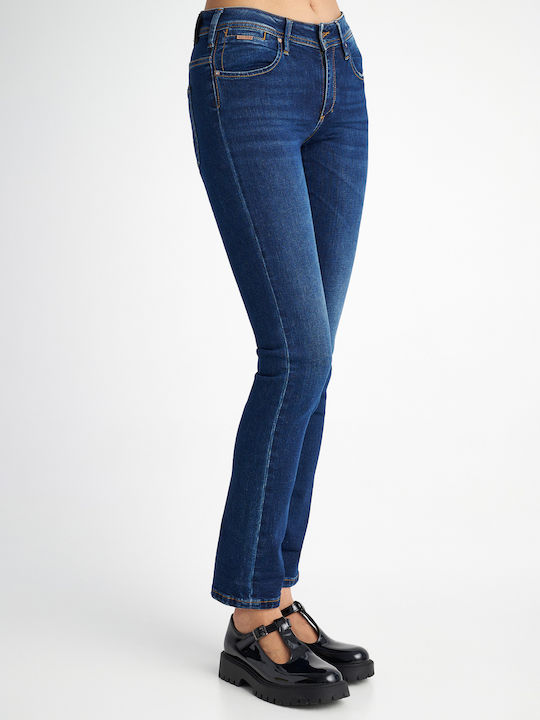 Monica Women's Jean Trousers Mid Rise in Straight Line