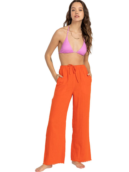 That Smile Women's Fabric Trousers Orange