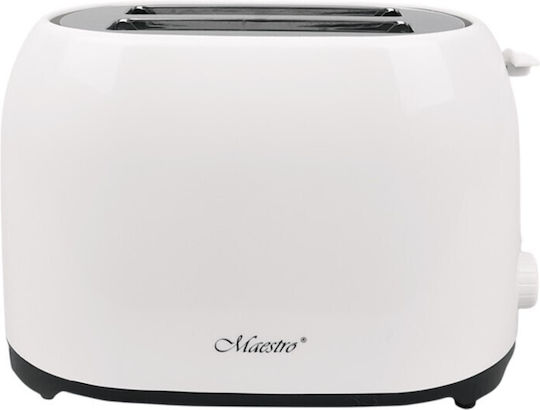 Maestro Φρυγανιέρα 2 Θέσεων 750W Λευκή