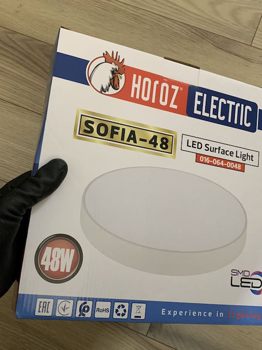 Lustră LED Rotundă Sofia-48 Lumină Rece 48W Diametru 300 mm 4320 lm Alb