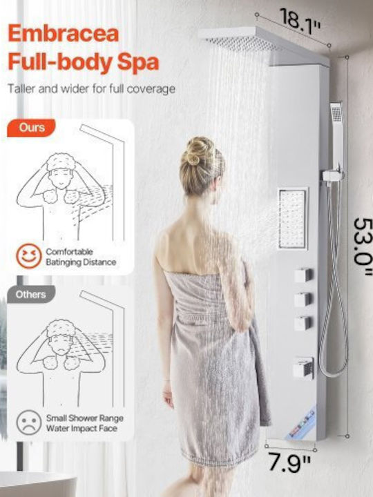 Vevor Shower Column without Mixer 134.5cm Gray