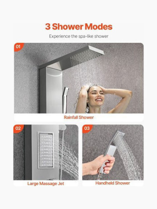 Vevor Shower Column without Mixer 134.5cm Gray