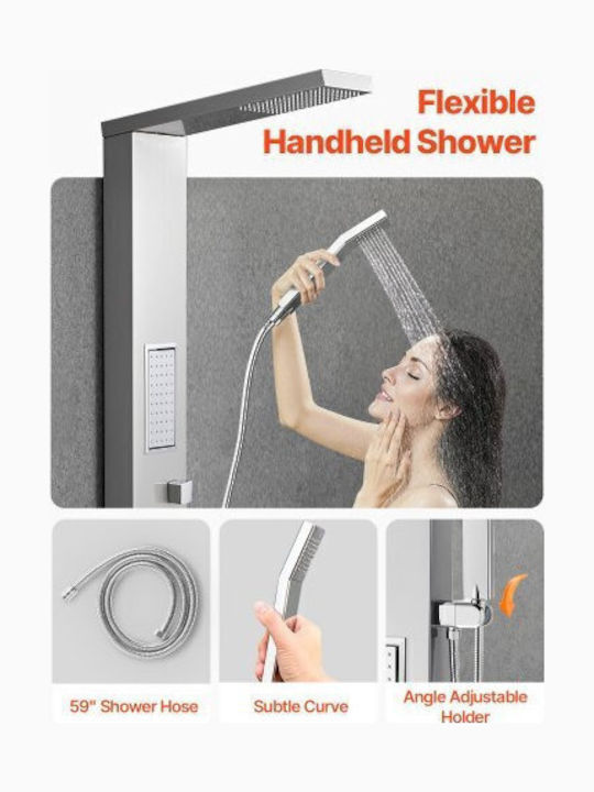 Vevor Shower Column without Mixer 134.5cm Gray