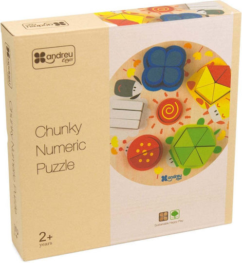 Wooden Kids Peg Puzzle for 2+ Years 21pcs Andreu Toys