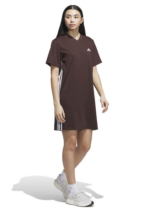 Rochii De Vară Pentru Femei Mini Rochie Sport Tricou Mâneca Scurtă Maro