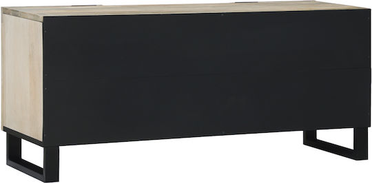Sideboard made of Wood & Metal Λευκό Και Μαύρο 105x33.5x46cm