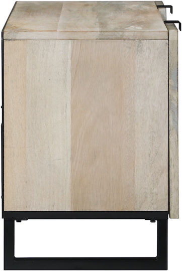Sideboard made of Wood & Metal Λευκό Και Μαύρο 105x33.5x46cm