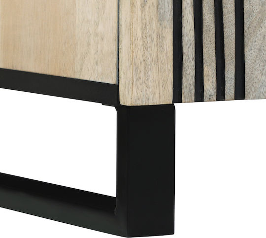 Sideboard made of Wood & Metal Λευκό Και Μαύρο 105x33.5x46cm