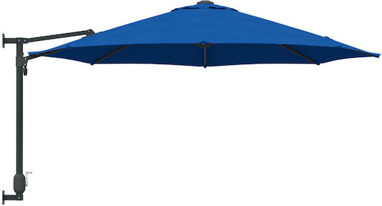 Wandmontierter Rundschirm aus Aluminium Hellblau F2.3xH1.48m