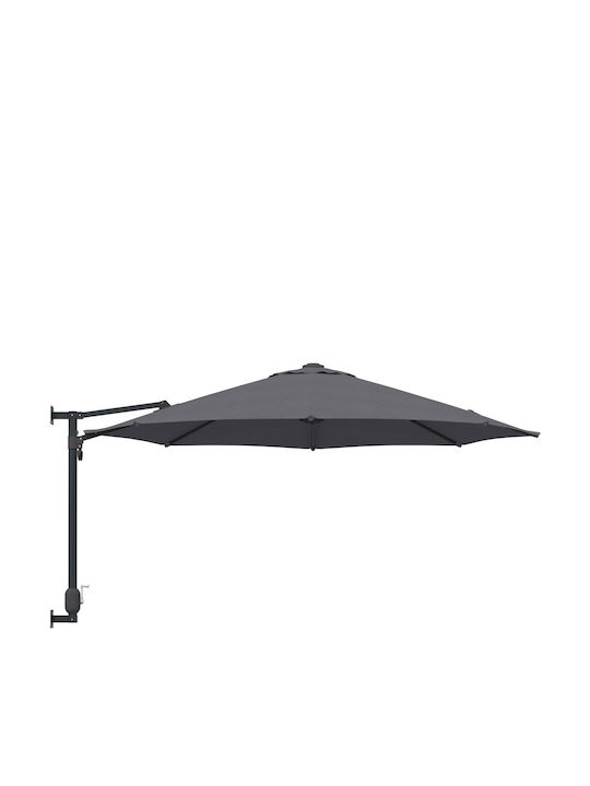 Umbrella Wall Round Aluminum Gray D2.5m